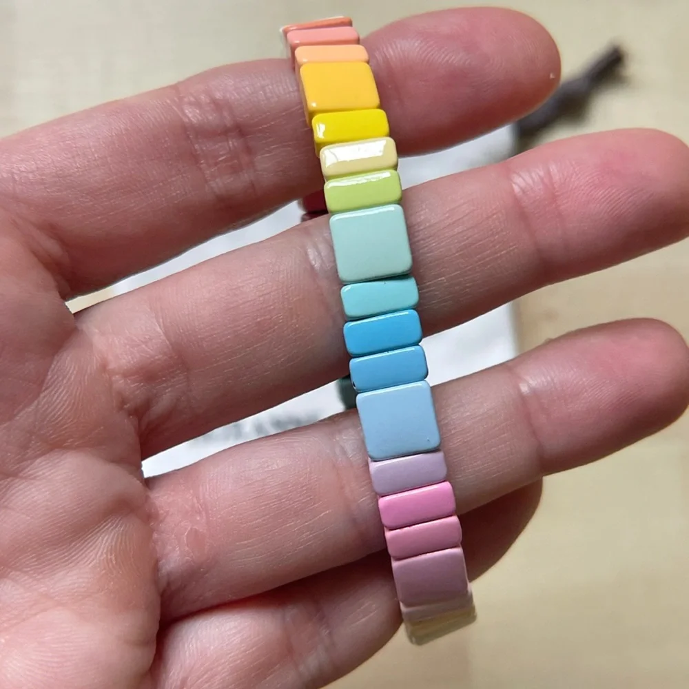 🌈 Roxanne Assoulin Pastel Rainbow Enamel Bracelet 🌈 - Picture 6 of 6